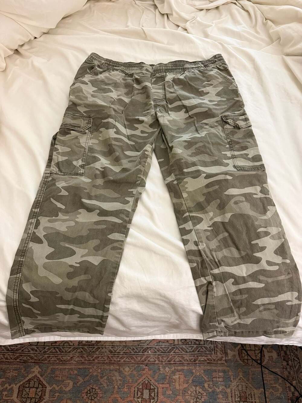 George Men's Camo Cargo Pants Elastic Waist Size 2XL (44-46)